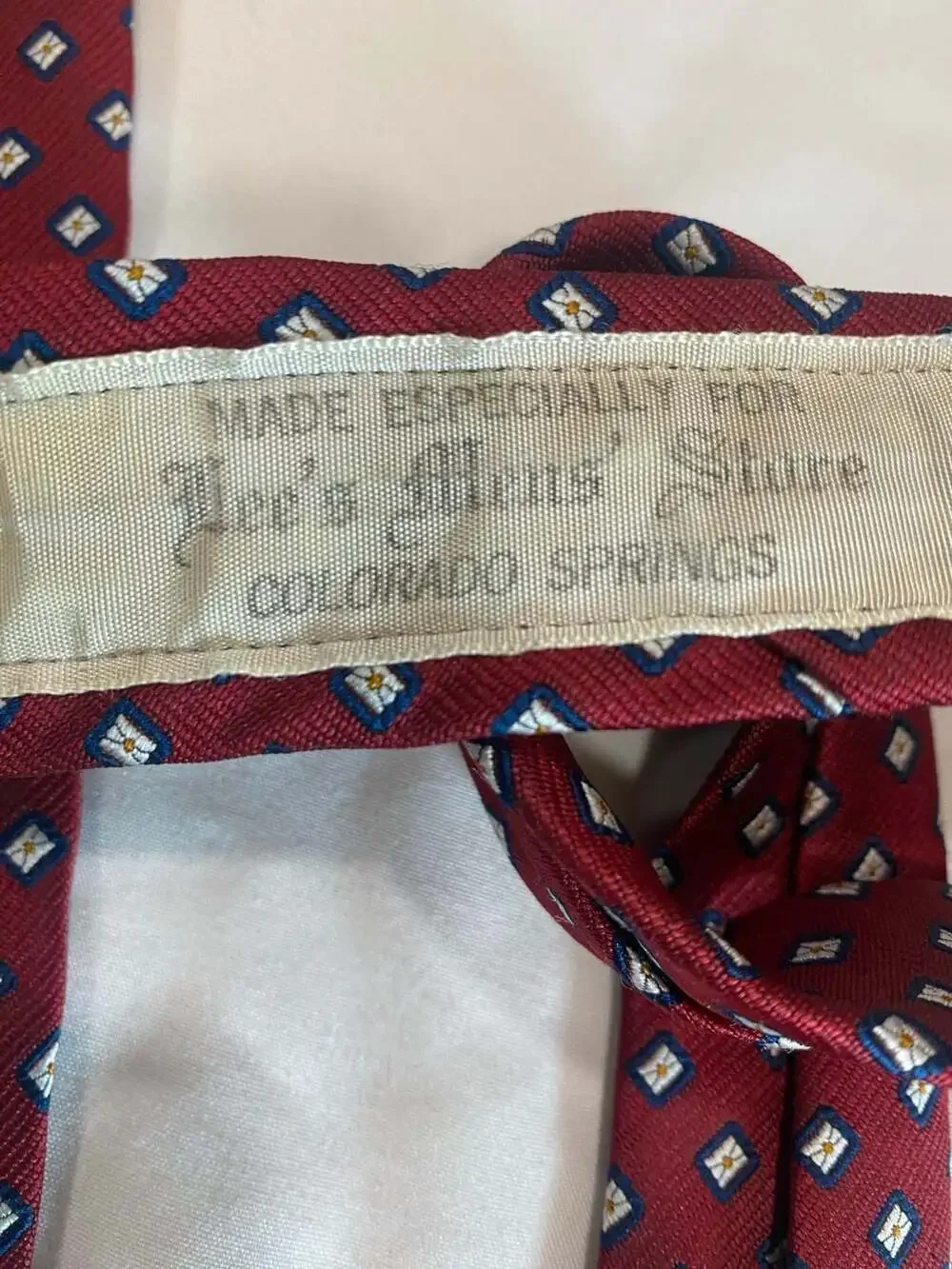 Pride of England Vintage Red Silk Diamond Foulard Necktie Made for Joe's Mens St